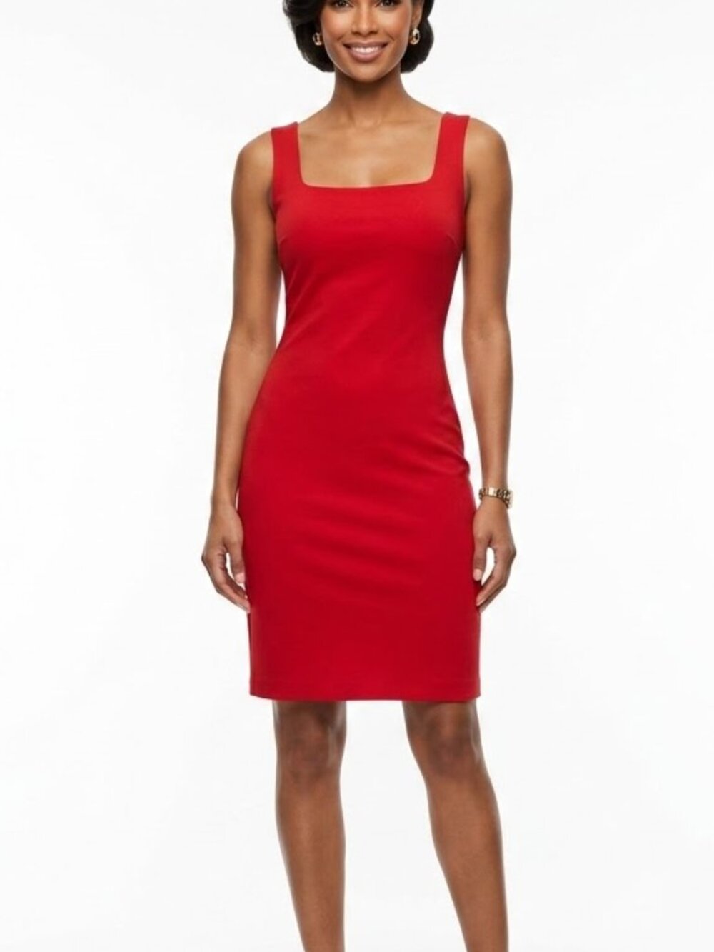 IRIS Sirencore Red Square Neck Tank Mini Dress 1X